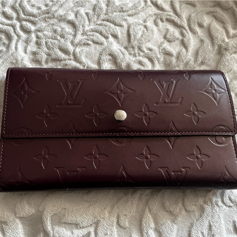Louis Vuitton Burgundy Embossed Wallet